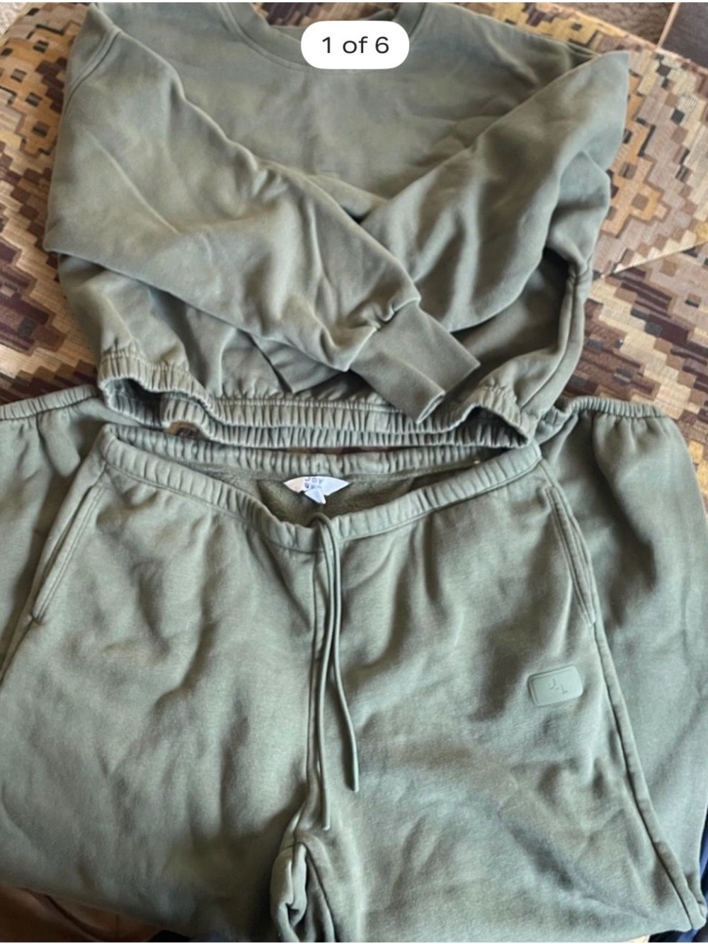 JoyLab Olive Green Sweatshirt & Jogger Lounge Set
